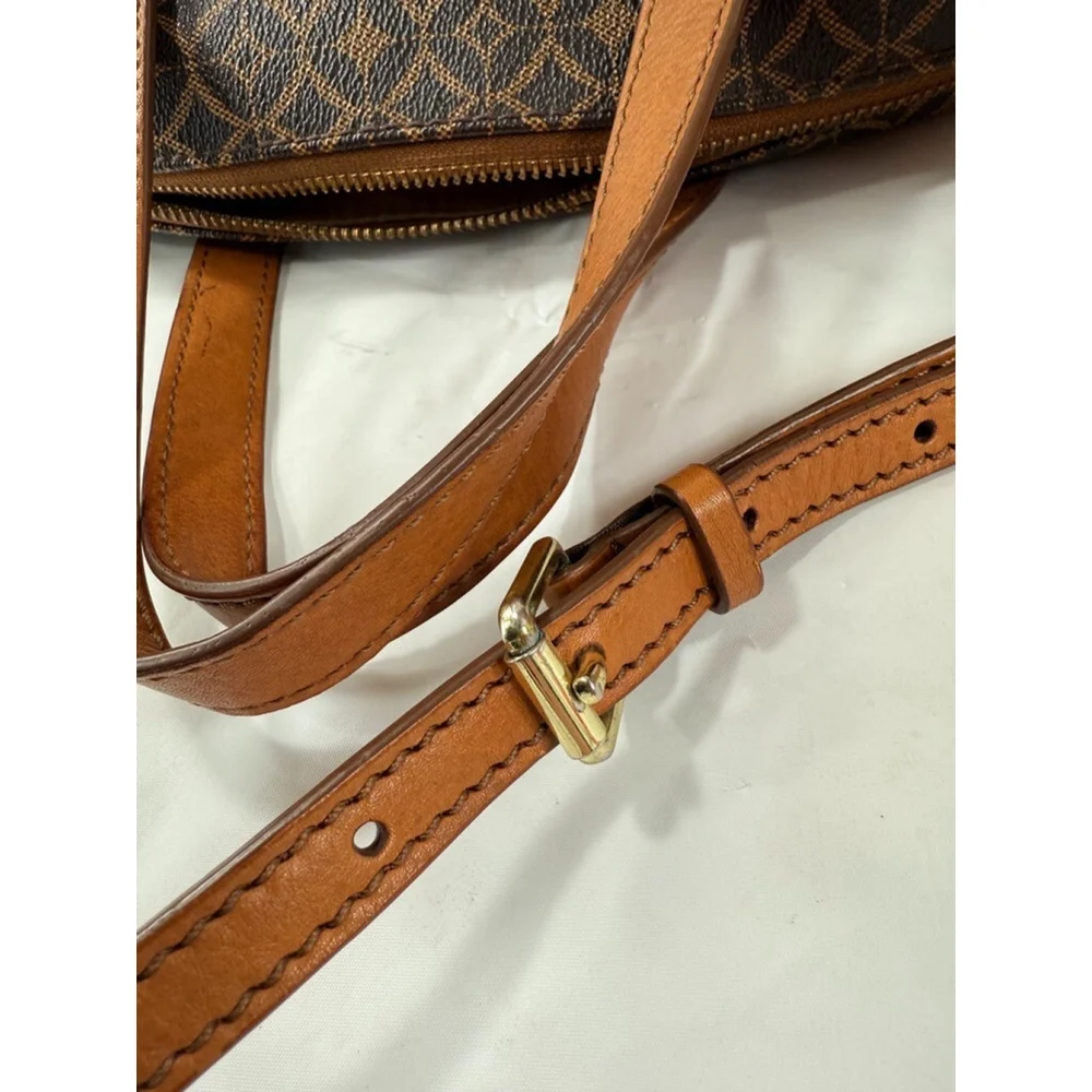 FOSSIL SYDNEY Multi Brown PVC Coated Canvas Satchel Medium